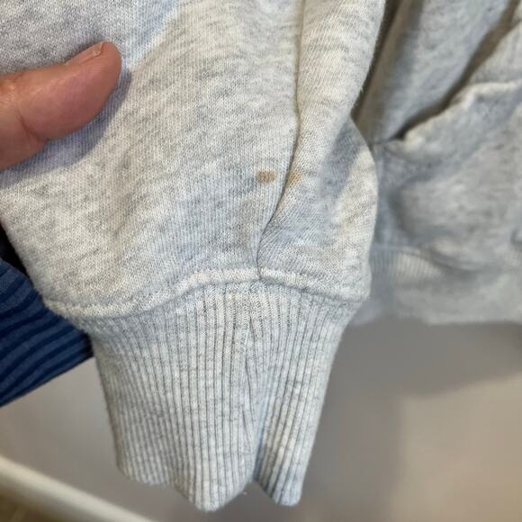 Hollister California Graphic Hoodie Floral Sleeve Embroidery Gray Pullover M - Picture 8 of 8